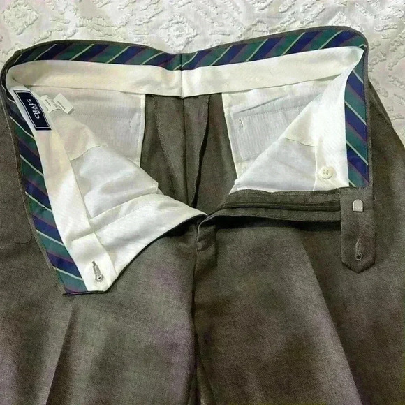 Chaps 100% wool brown dress slacks. Men’s size 33x30 - Picture 4 of 8